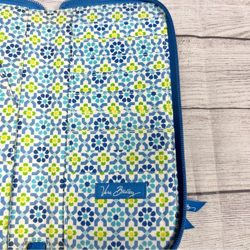 Vera Bradley Personal Travel Organizer Long Wallet Capri Blue Paisley Floral Y2K - Picture 8 of 11